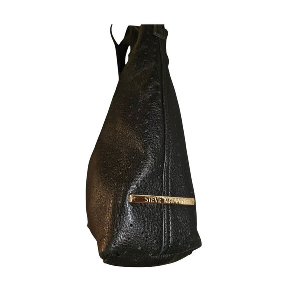 Nwt Steve Madden Black Perforated Tote Bag With detachable strap  Gold Accents - Picture 10 of 16